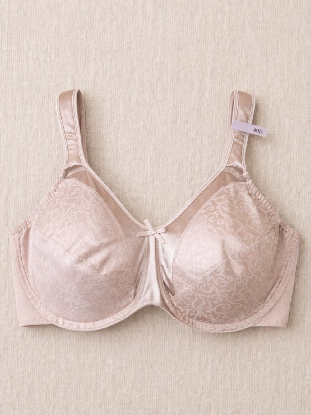 Bali DF3562 Satin Tracings Minimizer Bra 40D Blush Pink Underwire NWT